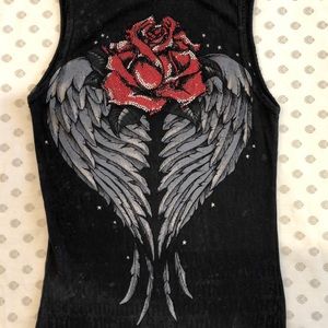 Sinful AFFLICTION Womens T-Shirt TANK Wings